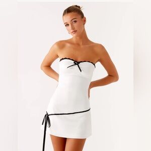 Peppermayo Elegant White Chemise with Black Accents